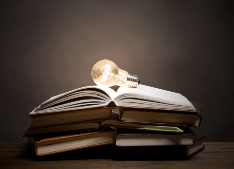 Book with light bulb